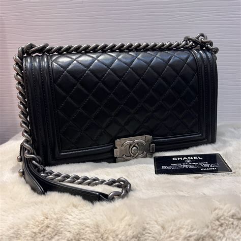 chanel boy 25 black|More.